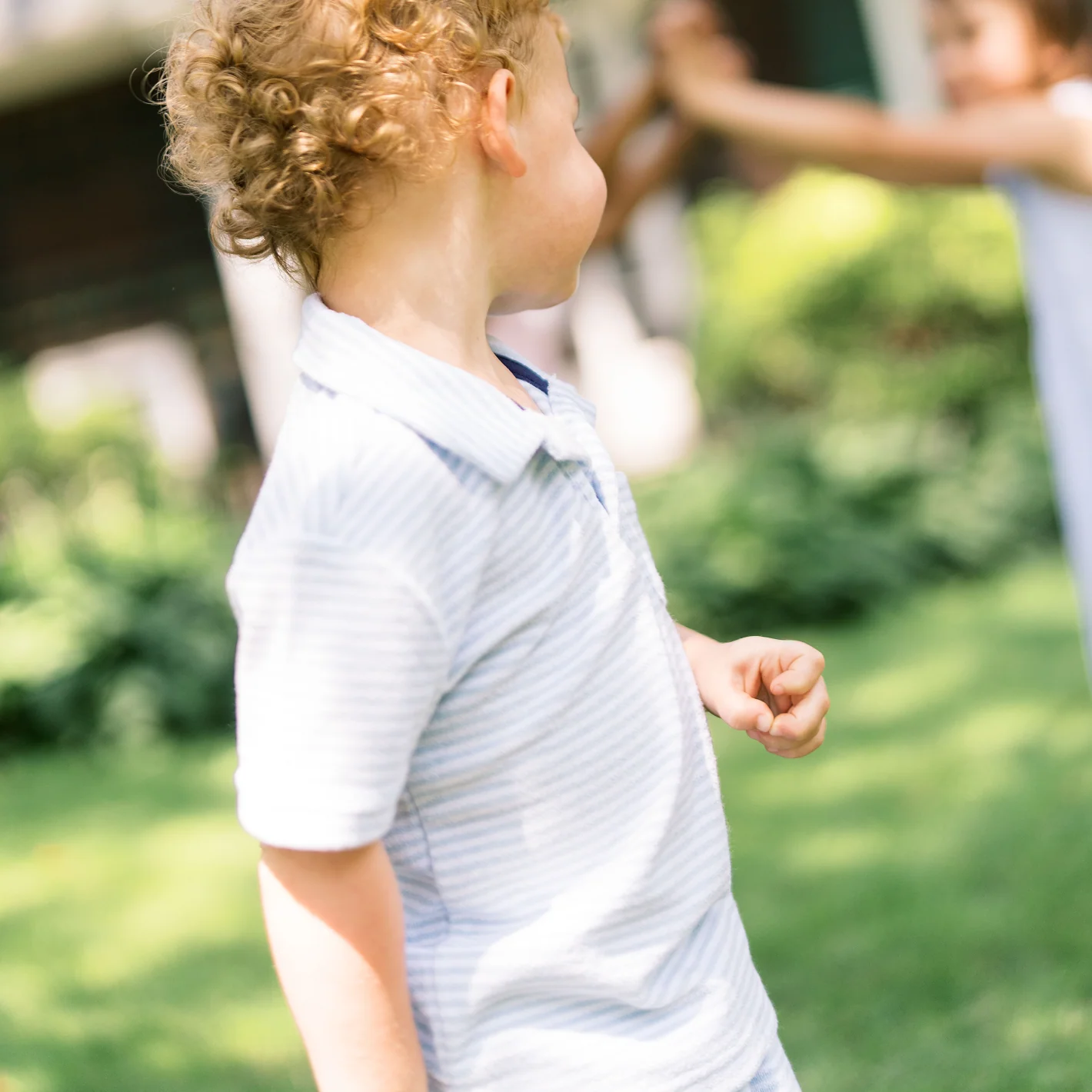 boys powder blue stripe french terry short - Image 3