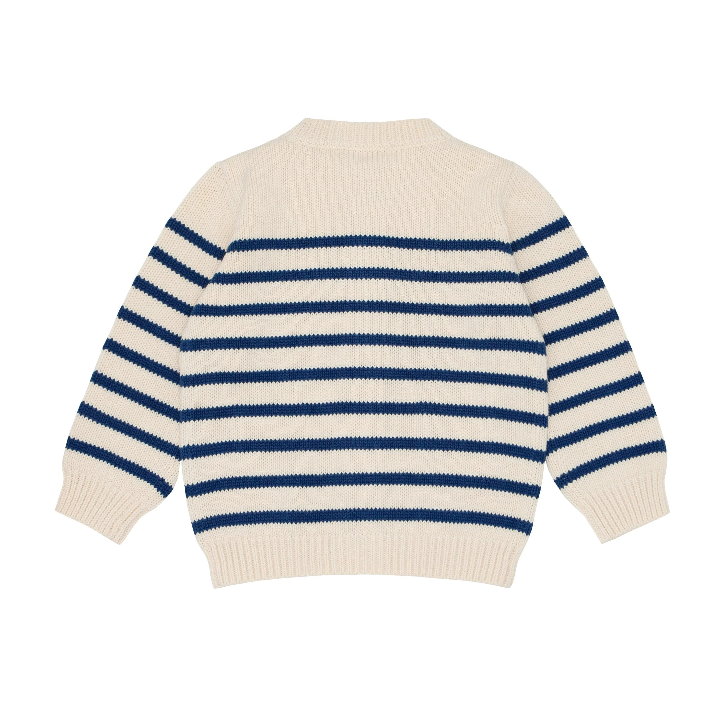 unisex breton stripe knit cardigan - Image 8