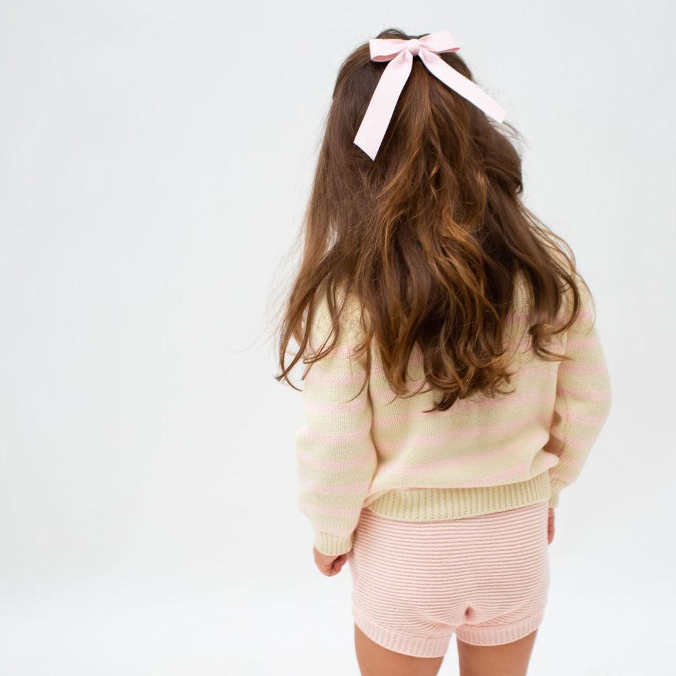 unisex cream and pink stripe knit sweater - Image 8