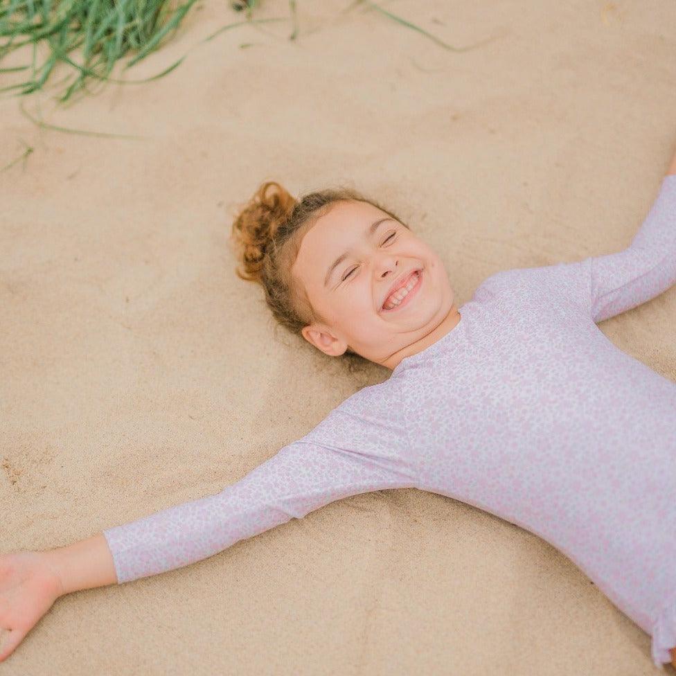 girls antique floral rashguard one piece - Image 5