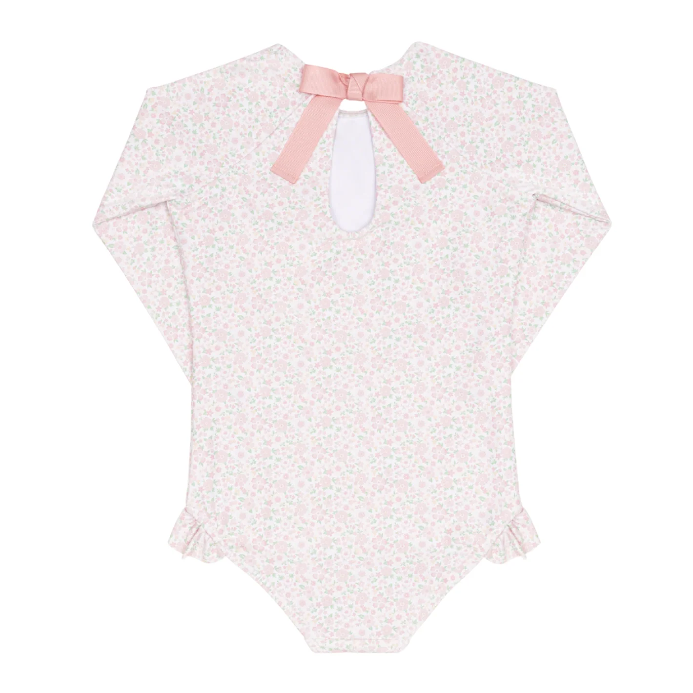 girls antique floral rashguard one piece - Image 7