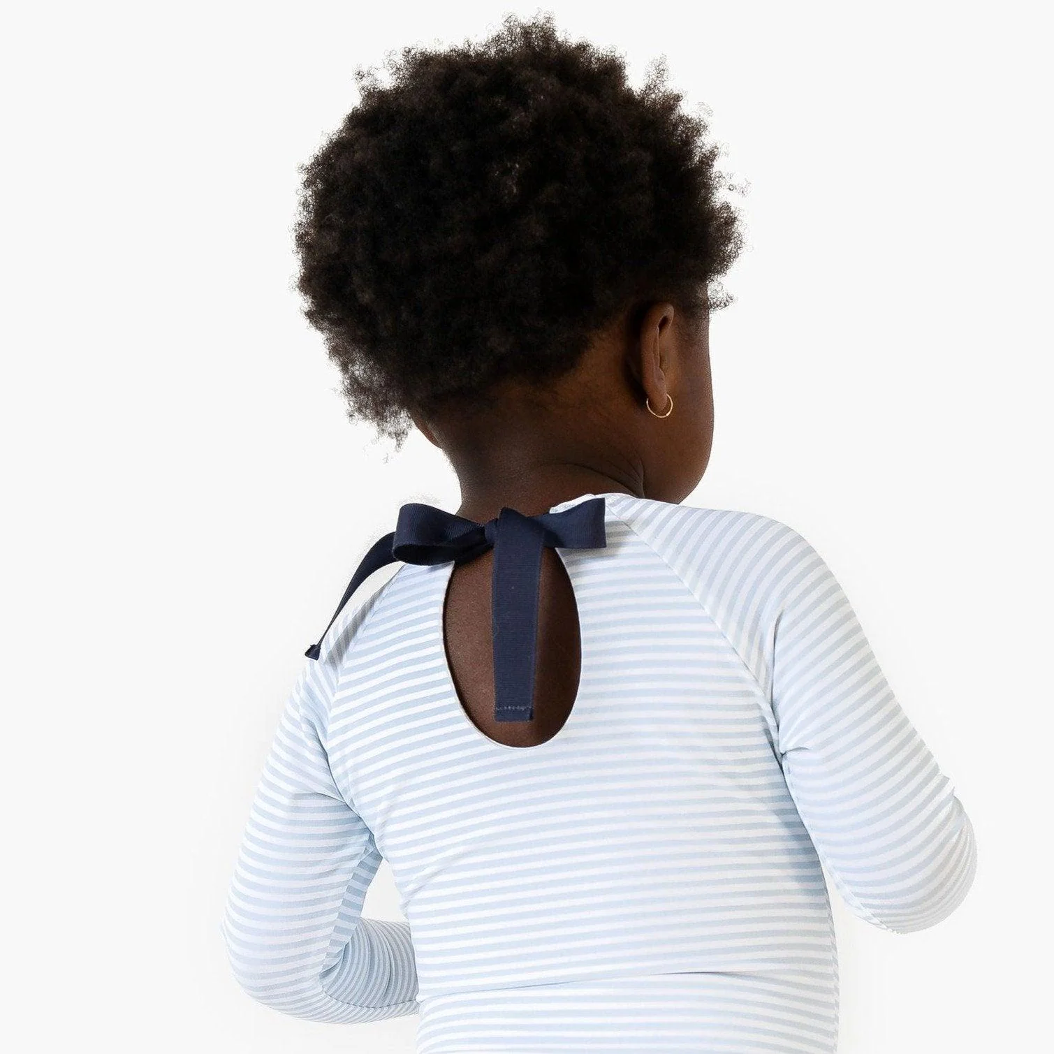 girls powder blue stripe rashguard one piece - Image 10