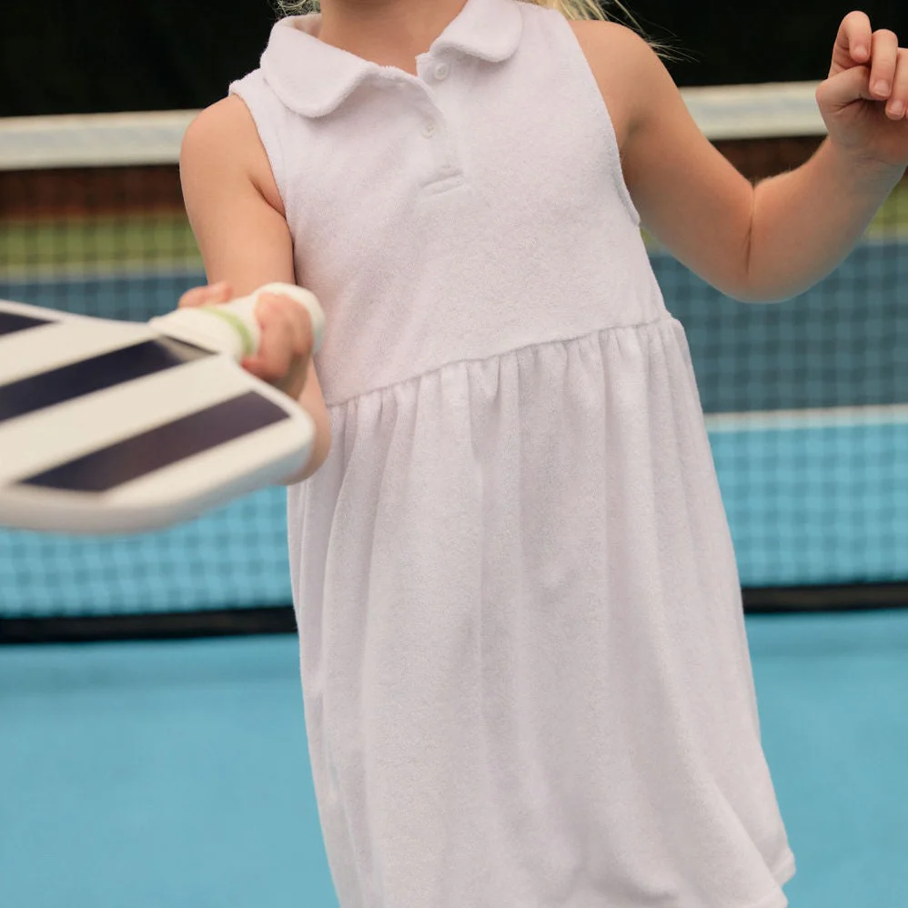 girls white french terry tennis dress - Image 4