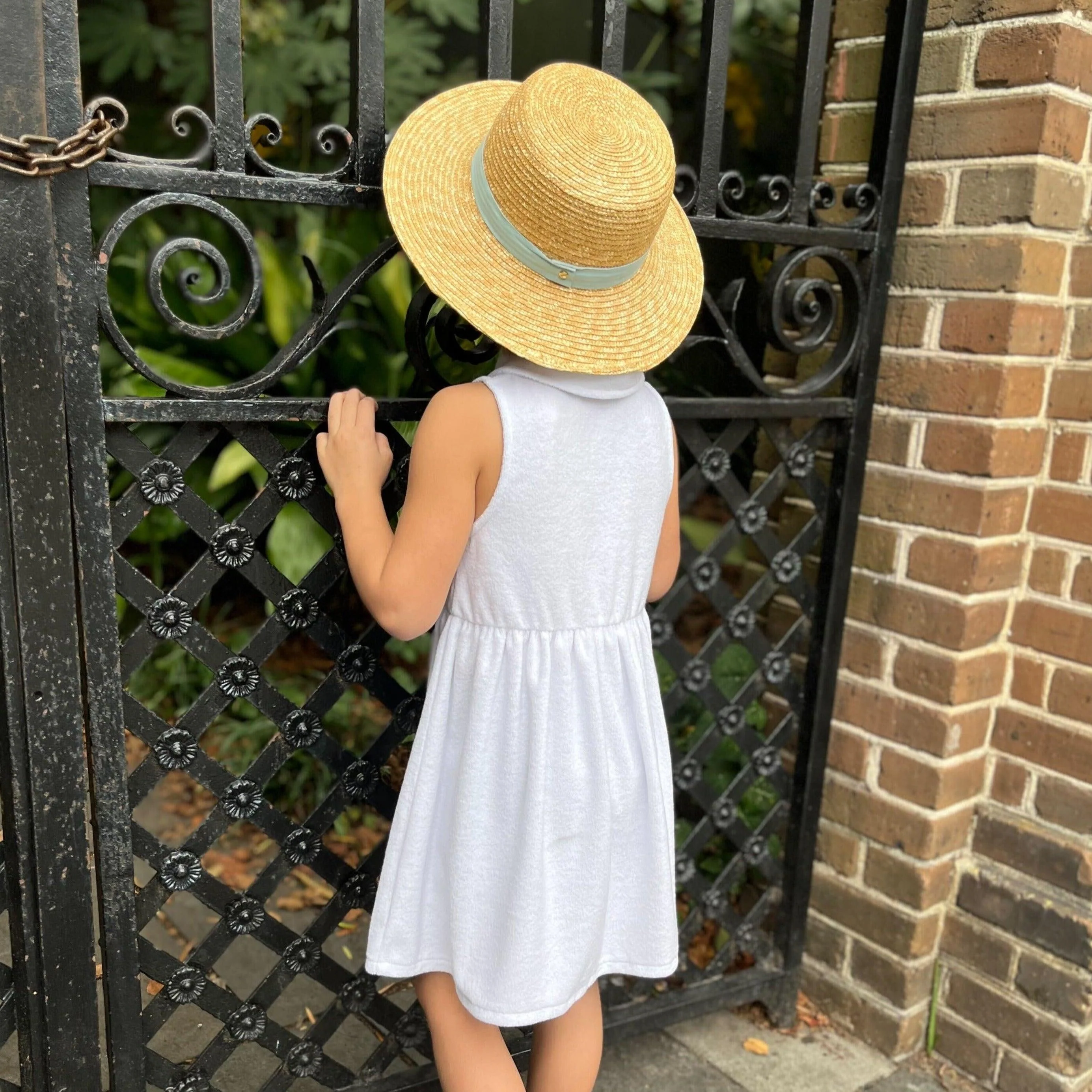 girls white french terry tennis dress - Image 6