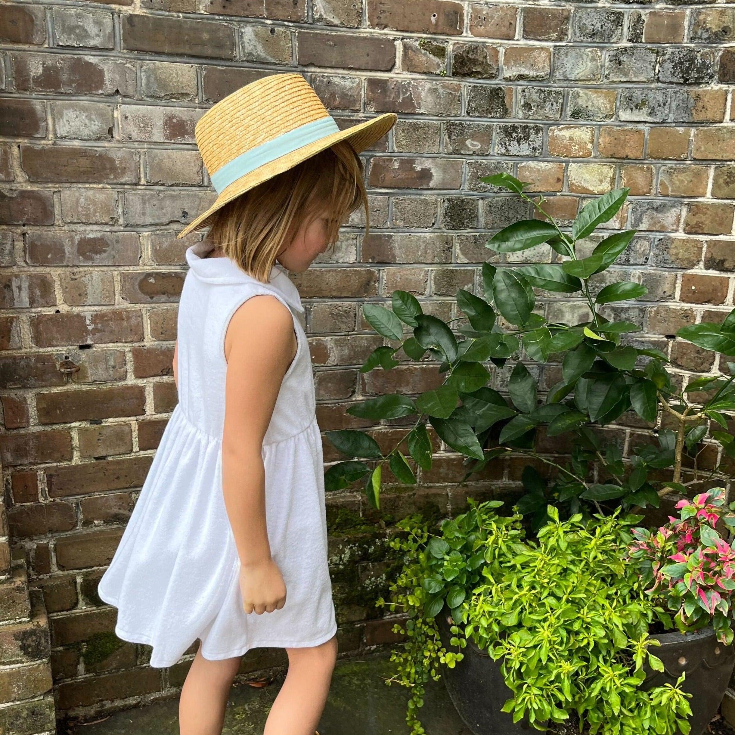 girls white french terry tennis dress - Image 7