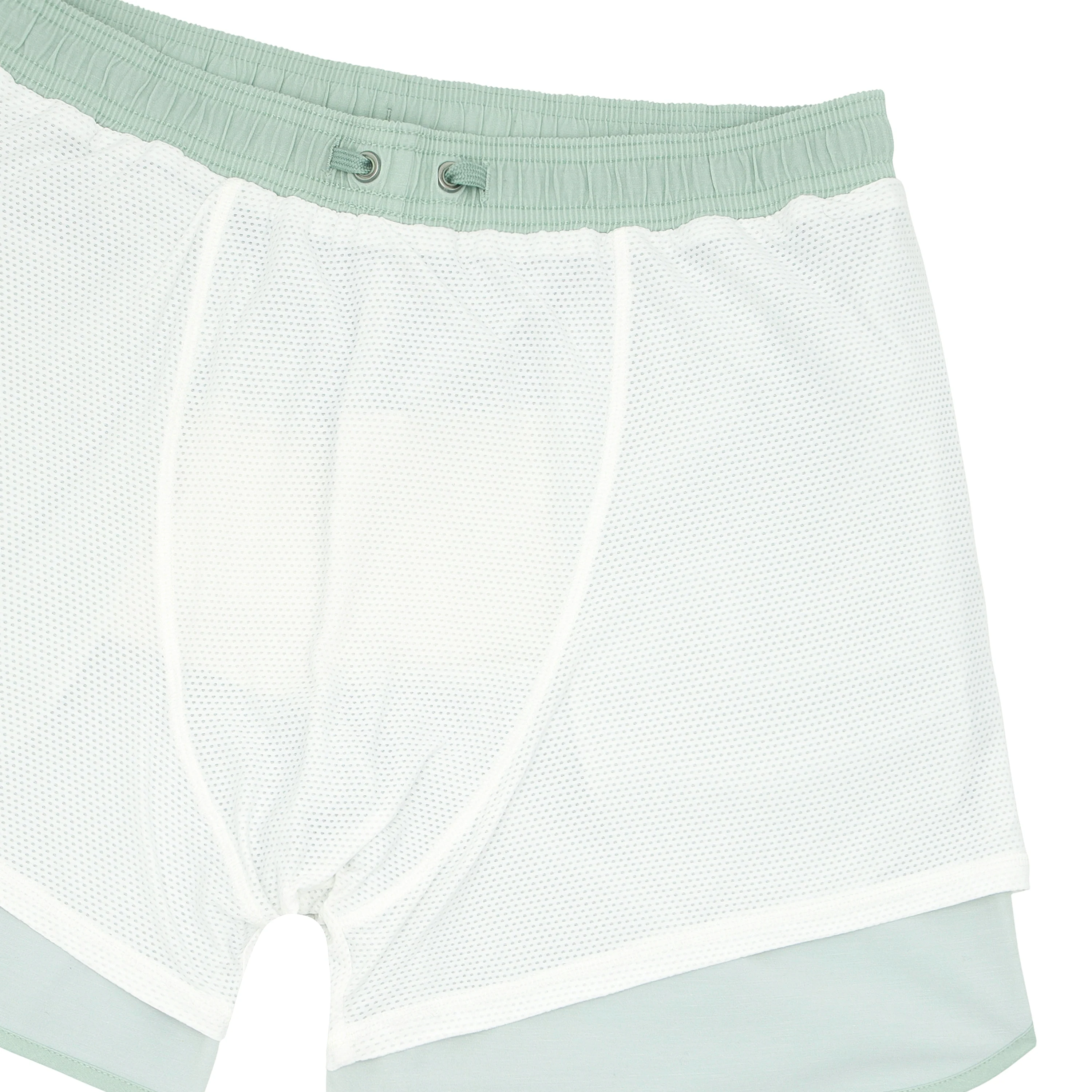 men's pistachio and cream colorblock boardie - Image 5