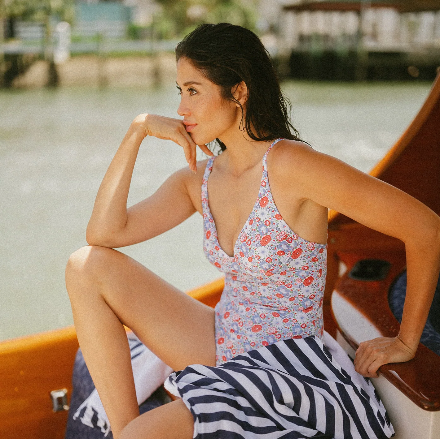 navy cabana stripe towel - Image 5