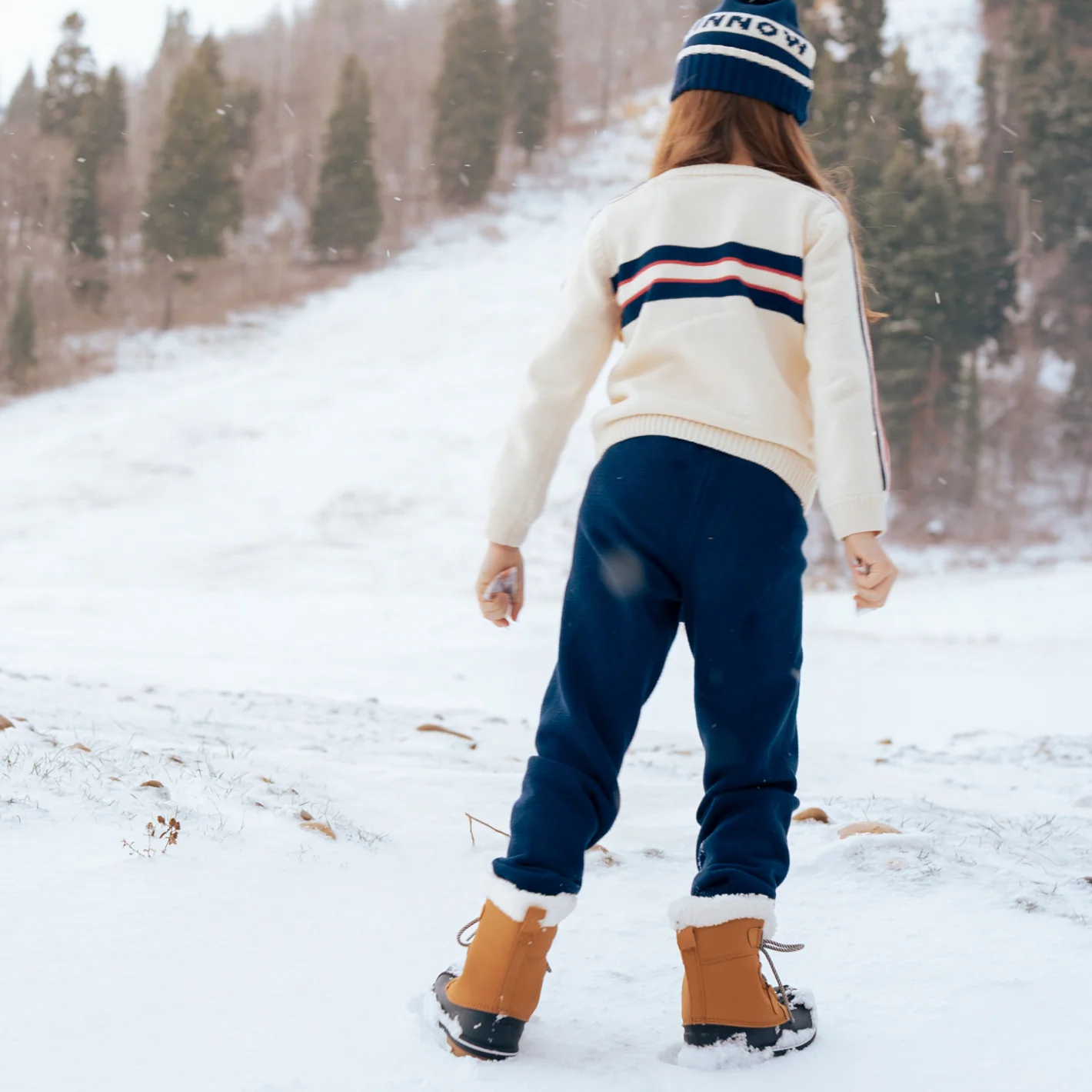 unisex navy knit pant - Image 3