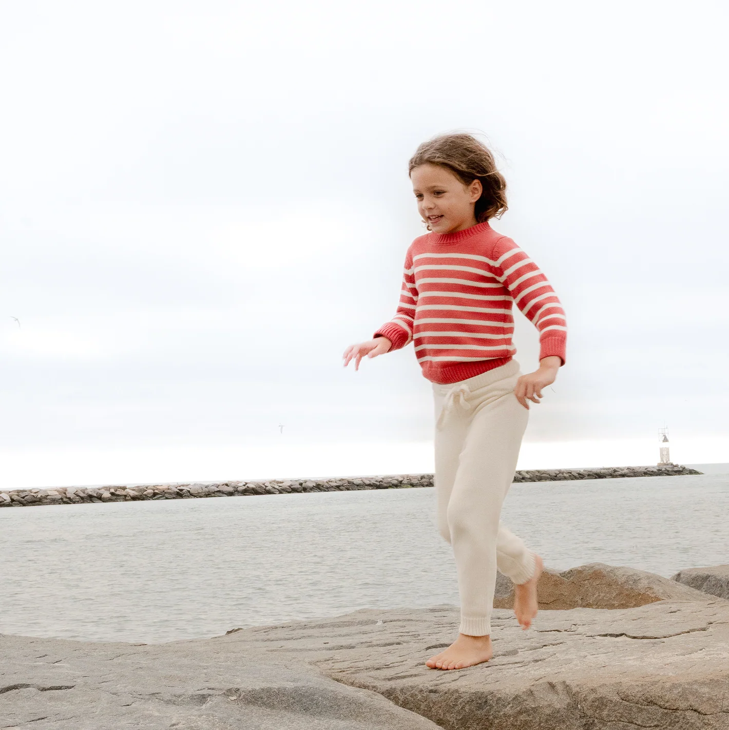 unisex cream knit pant - Image 3