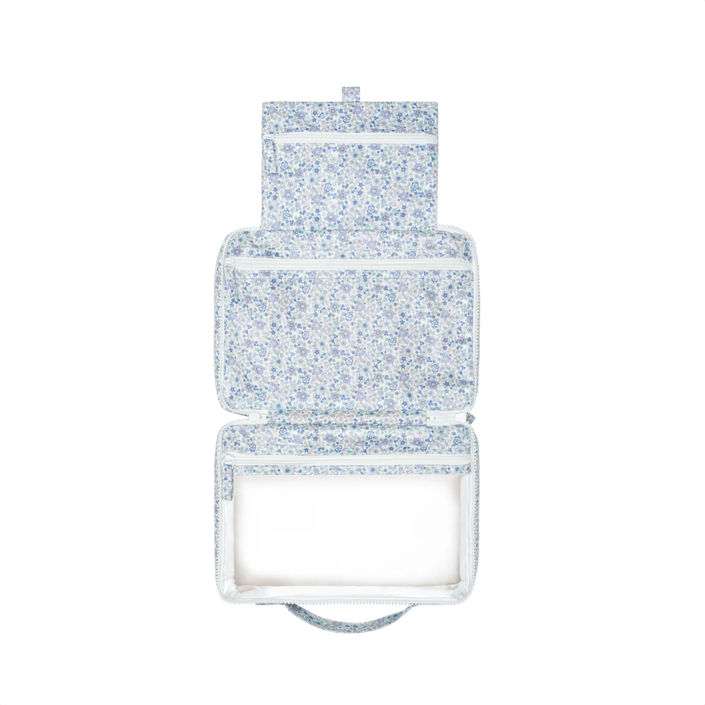 slate floral tri-fold cosmetic case - Image 4