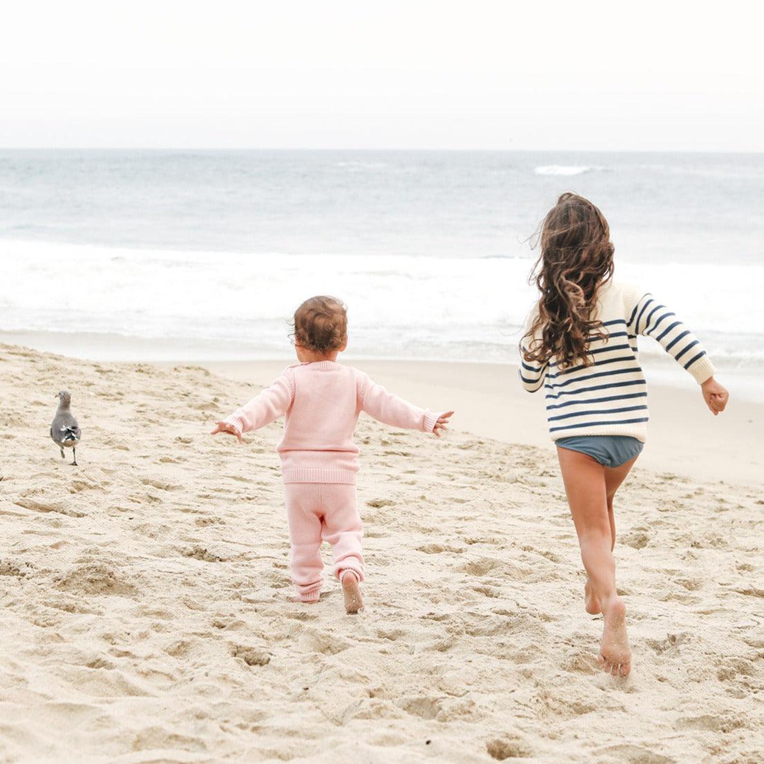 unisex soft pink knit pant - Image 3