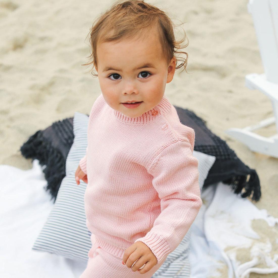 unisex soft pink knit sweater - Image 4