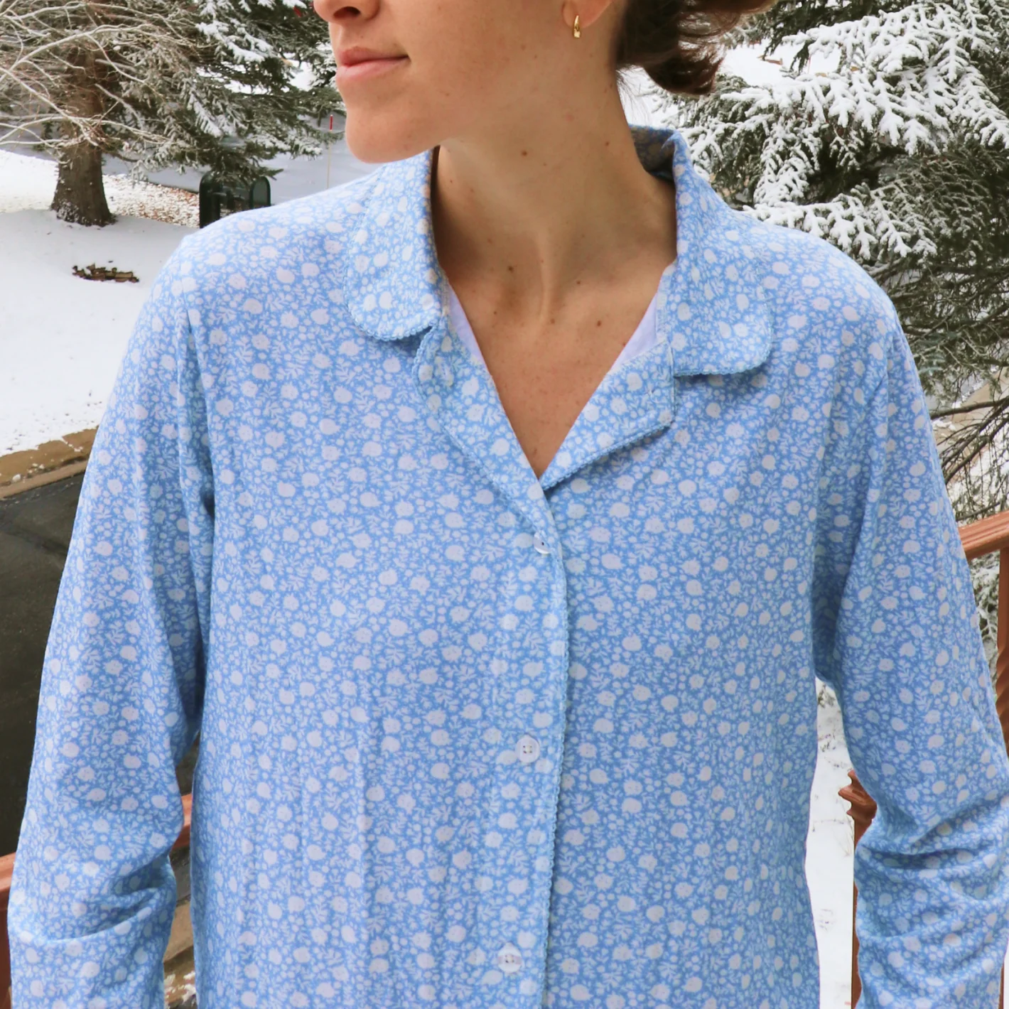 women's alpine fiore collared pima pajamas set - Image 4