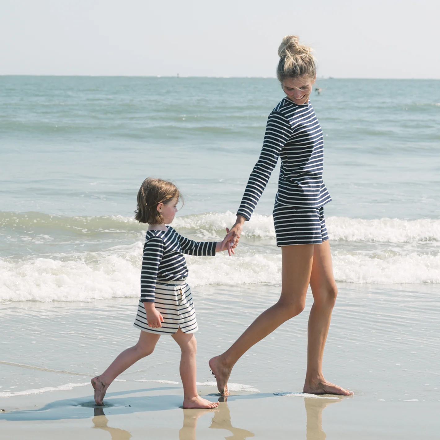 women's navy and cream stripe long sleeve tee - Image 3