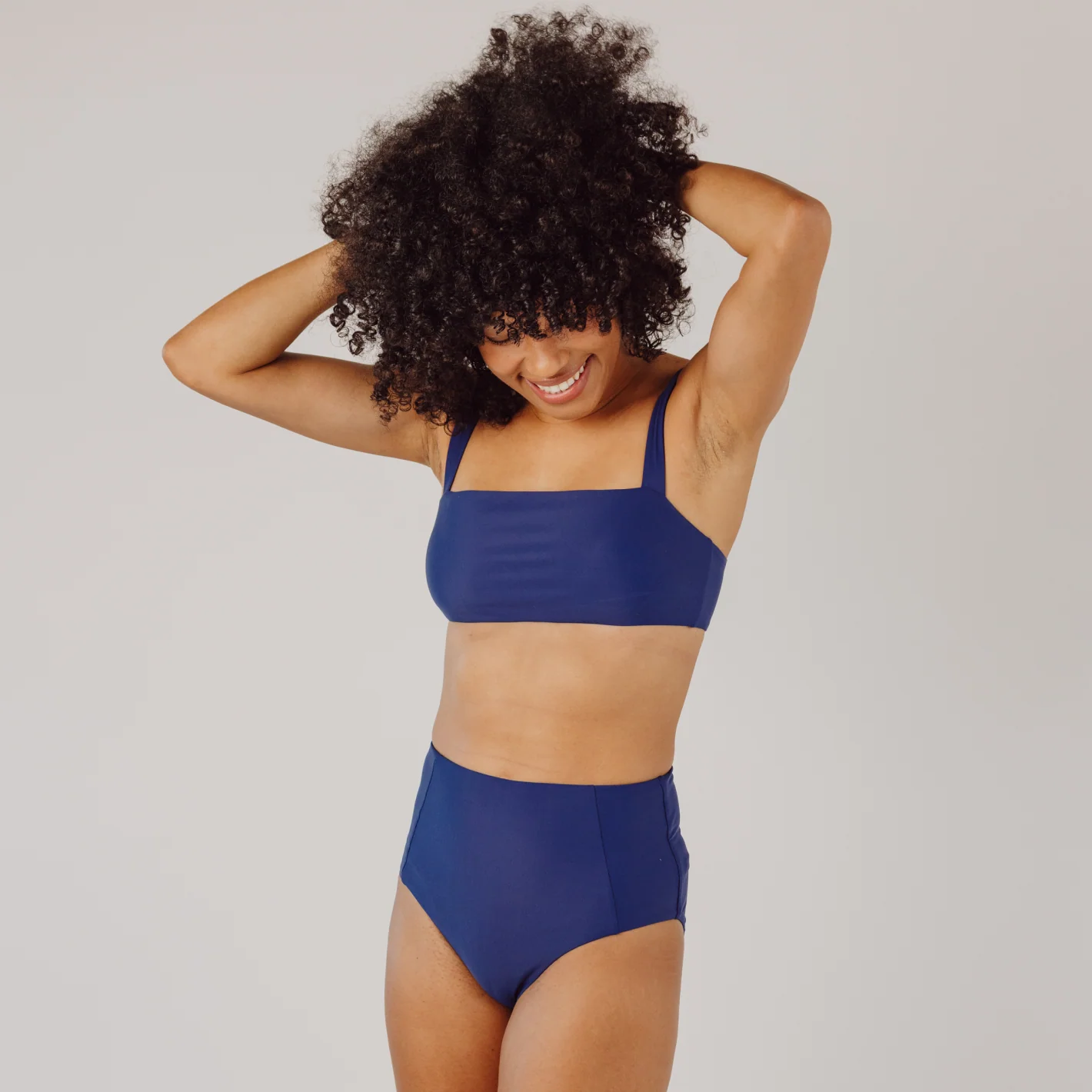 women's navy bandeau bikini top - Image 4