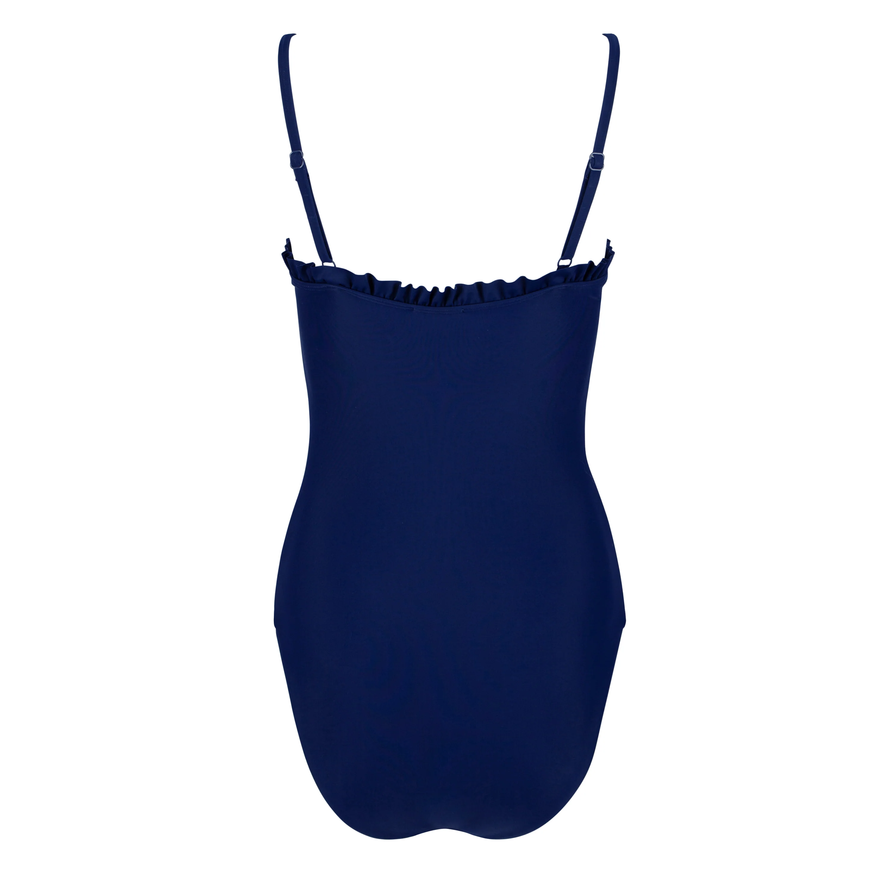 women's navy ruffle edge one piece - Image 10