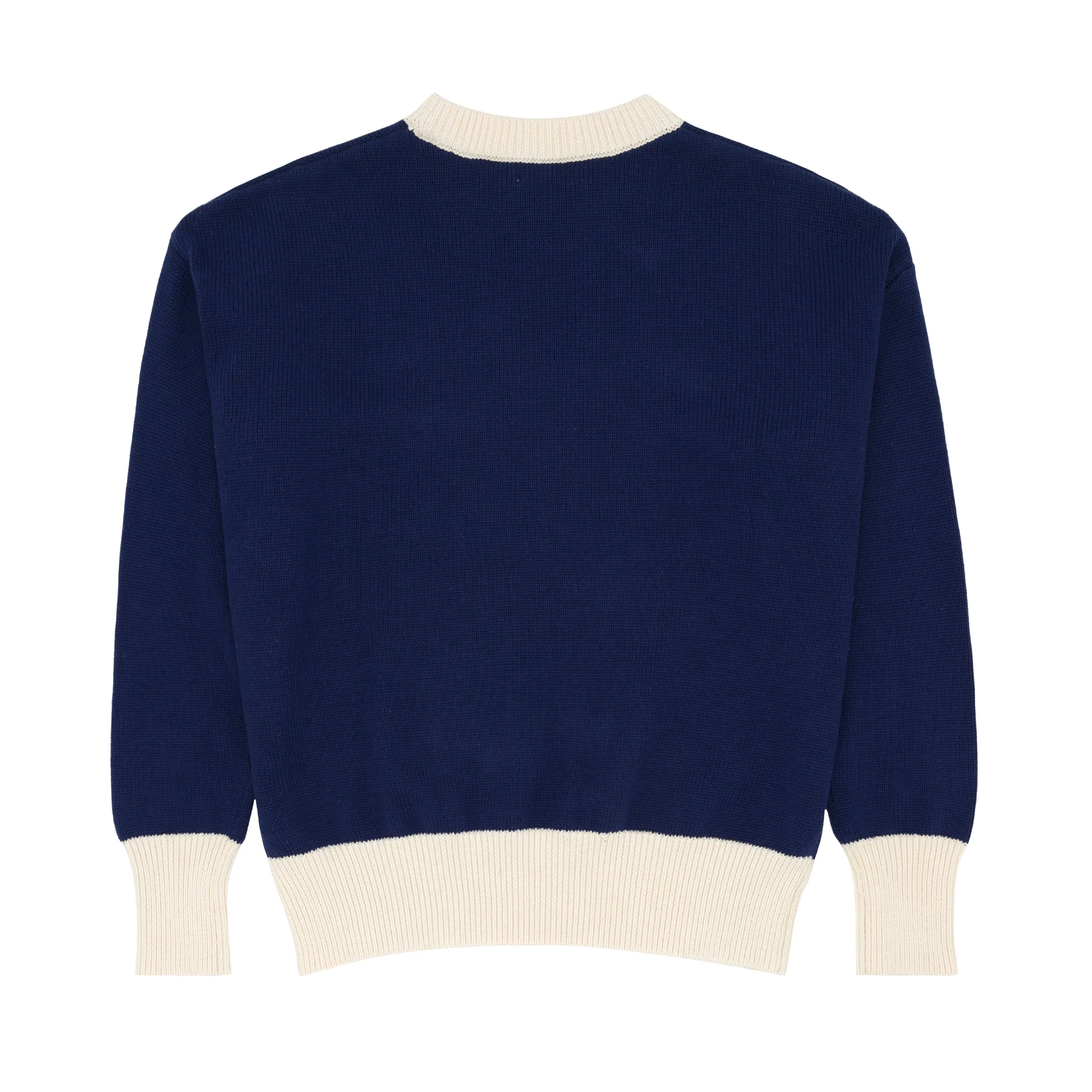 women's navy with cream trim knit sweater - Image 8