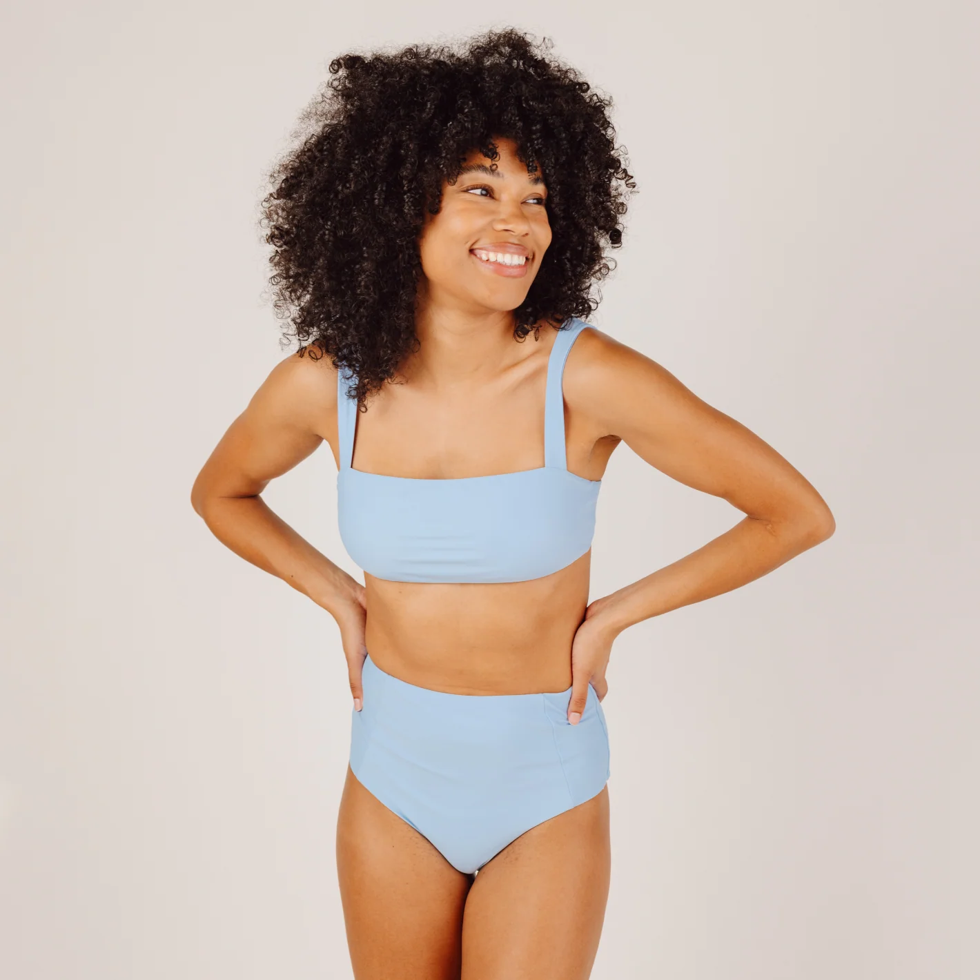 women's peri blue high waist bikini bottom - Image 3