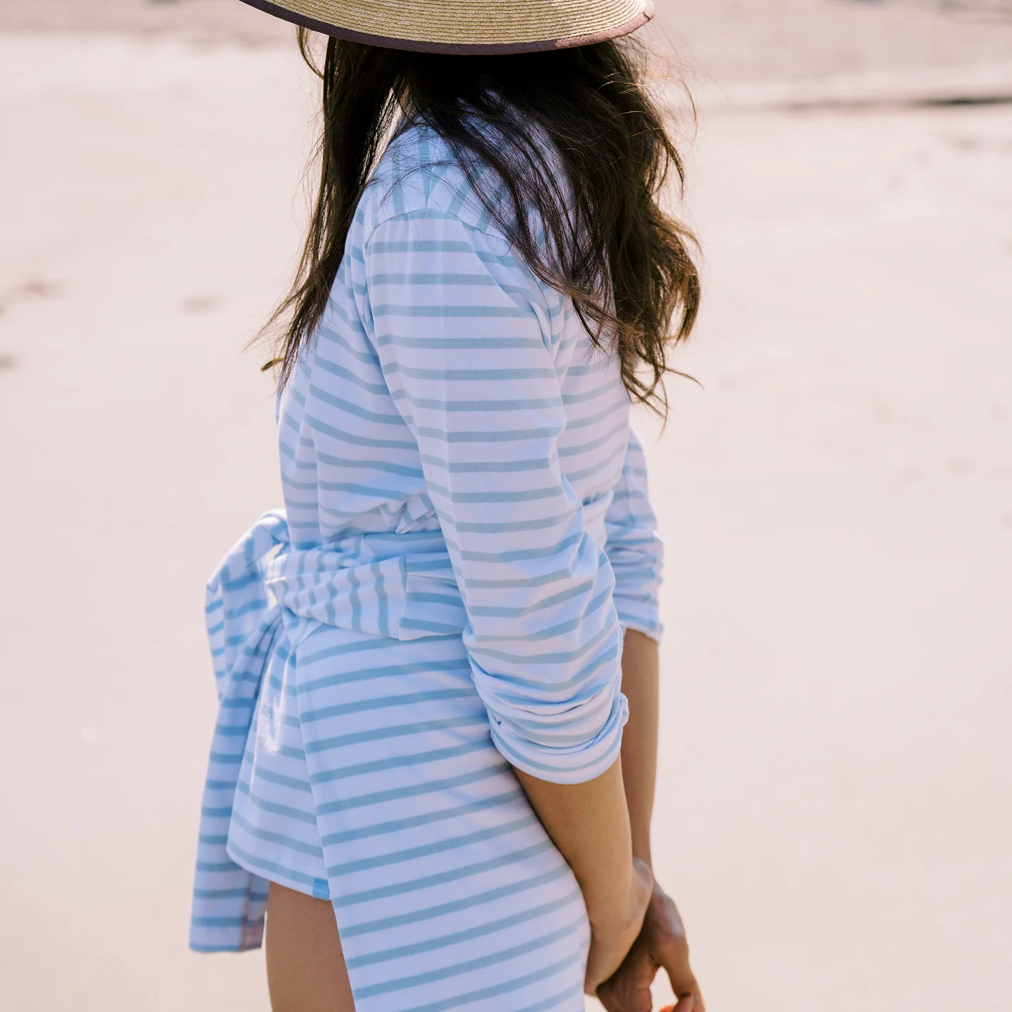 women's powder blue stripe long sleeve tee - Image 5